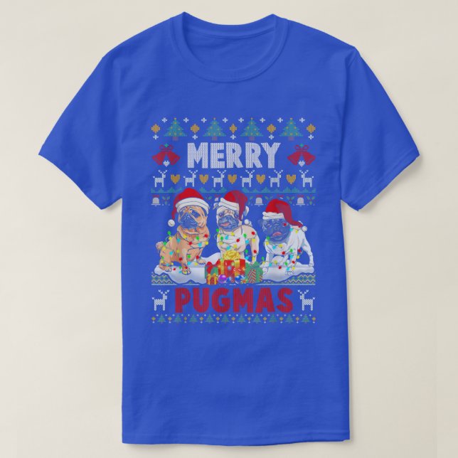 Merry Pugmas Christmas Ugly Sweater Pug Lover Fami (Diseño del anverso)