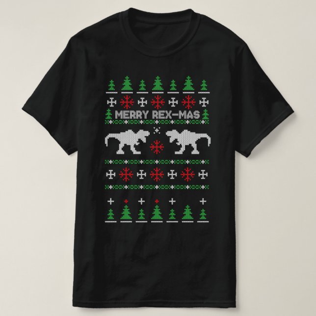 merry rexmas dinosaur t-rex Navidades feos Sweater (Diseño del anverso)