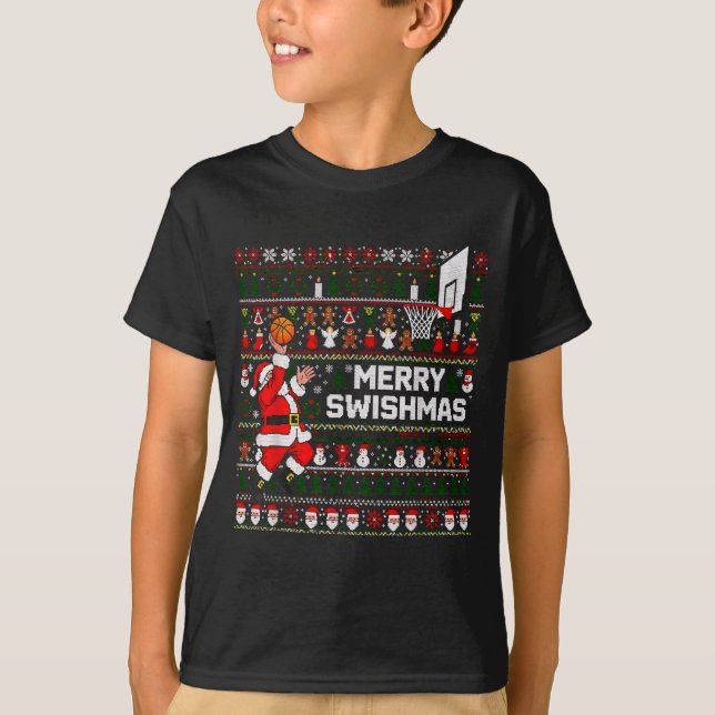 Merry Swishmas Santa Basketball Ugly Sweater Style (Anverso)