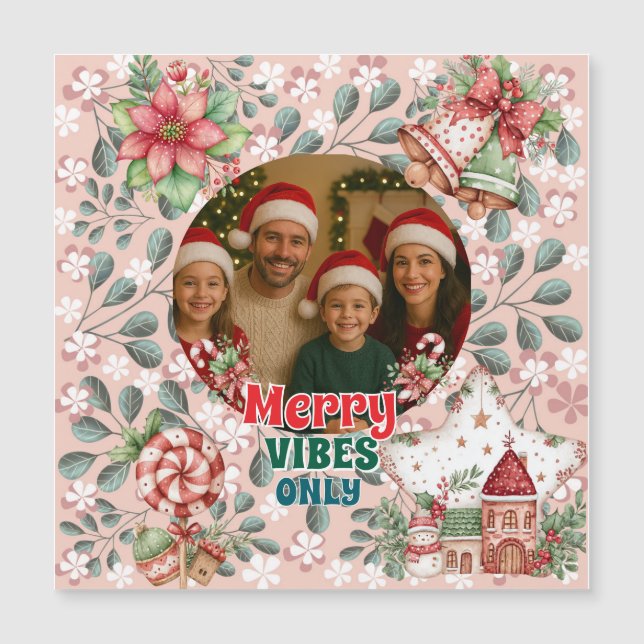 Merry Vibes Only – Funny Christmas Card  (Anverso)