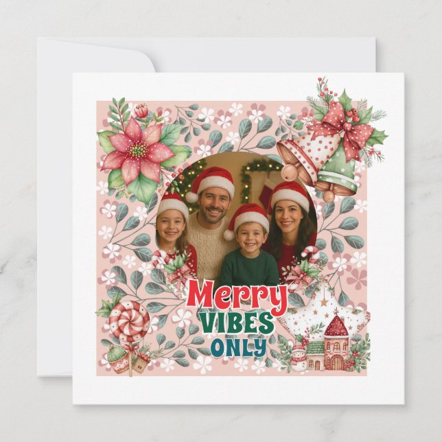 Merry Vibes Only – Funny Christmas Card  (Anverso)