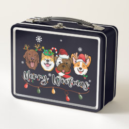 Merry Woofmas Typography Metalizado Lunchbox