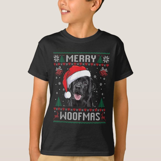 Merry Woofmas Ugly Sweater Black Lab Labrador Chri (Anverso)