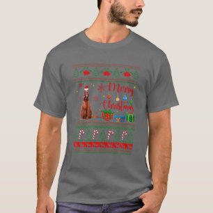 Merry Xmas Irish Setter Ugly Sweater Santa Hat Chr