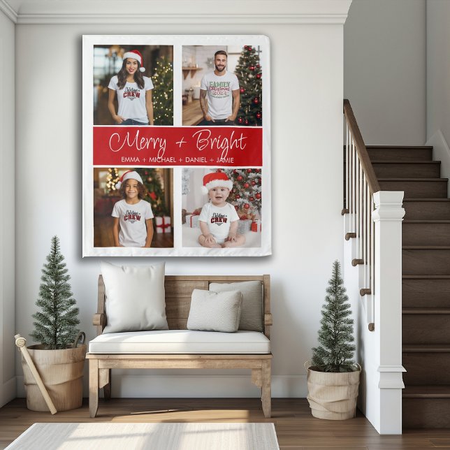 Merry y Bright 4 Navidades de fotografía Tapiz fam (Subido por el creador)