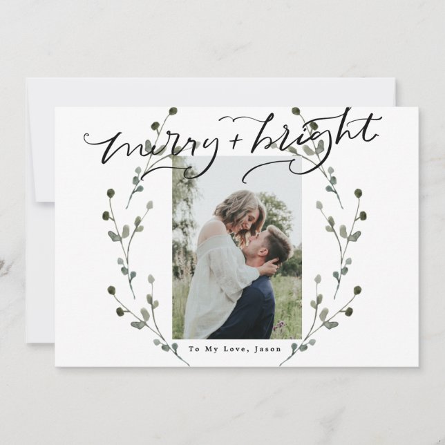 Merry y Bright | Amar La Tarjeta Fotográfica De Na (Anverso)