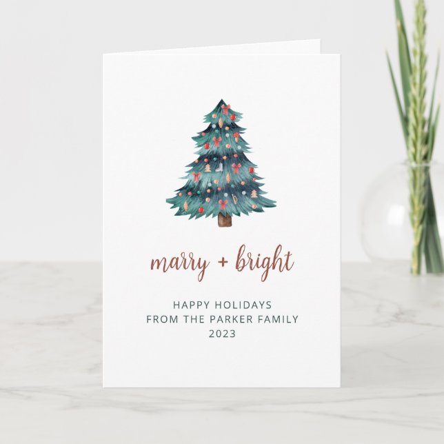 Merry y Bright | Árbol de Navidad Boho No Photo (Anverso)