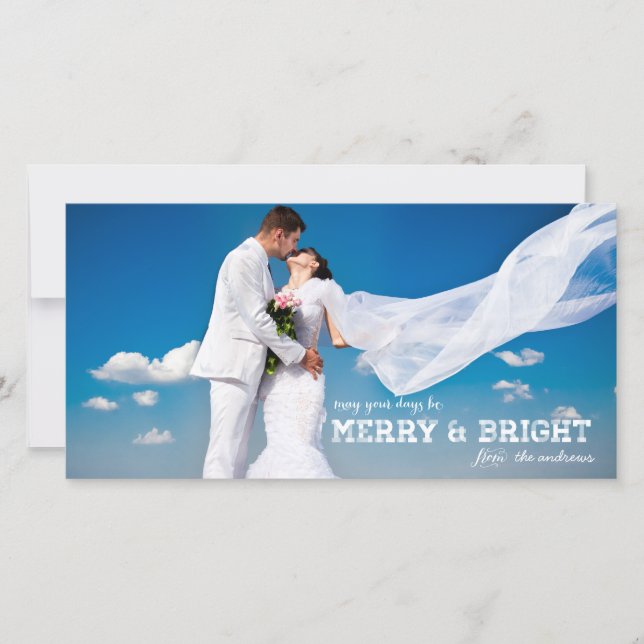 MERRY Y BRIGHT CASADO | TARJETA DE FOTOGRAFÍA DE V (Anverso)
