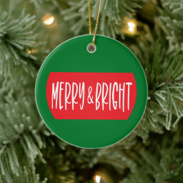 Merry y Bright - Ornamento de Navidad