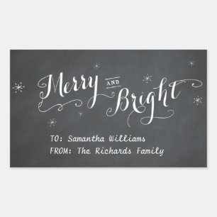 Merry y Bright - Pegatinas de pizarra