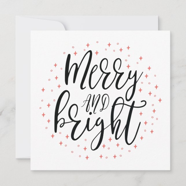 Merry y Bright | Tarjeta de saludo de vacaciones p (Anverso)