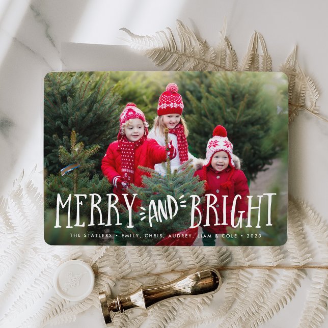 Merry y Bright | Tarjeta fotográfica de vacaciones (Subido por el creador)