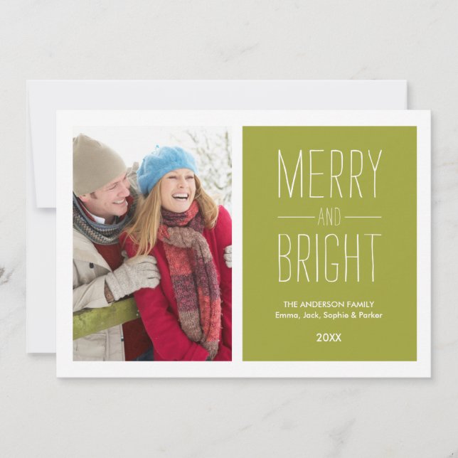 MERRY Y BRILLANTE  | TARJETA DE FOTOGRAFÍA DE VACA (Anverso)