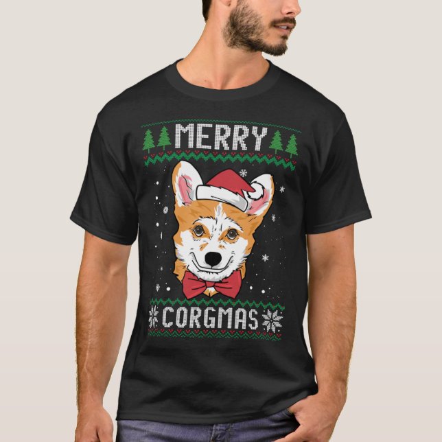 Mery Corgmas Corgi Navidades feos Sweater Santa Co (Anverso)
