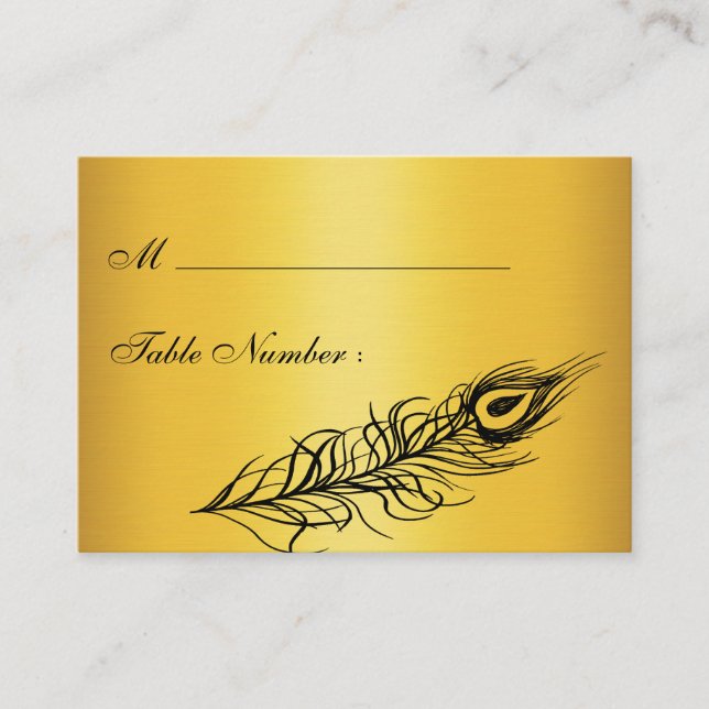 Mesa Agitar tu tarjeta de lugar de plumas de cola (oro) (Anverso)