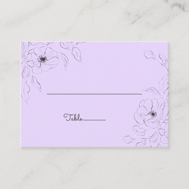 Mesa Anemone en la tarjeta de plaza plana de lavanda pá (Anverso)