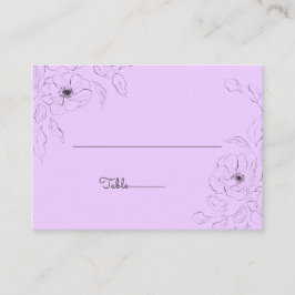 Mesa Anemone en la tarjeta de plaza plana Lilac pálido