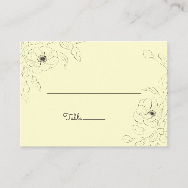 Mesa Anemone en la tarjeta plana de fondo crema* (Anverso)