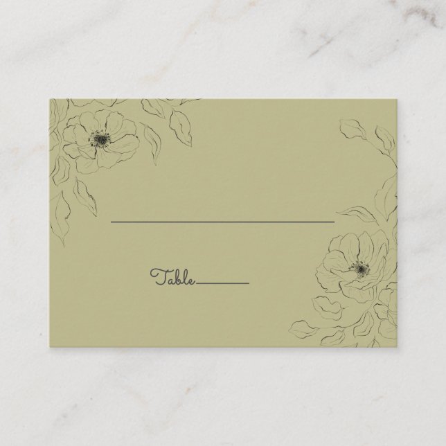 Mesa Anemone en una tarjeta plana de fondo sabio* (Anverso)