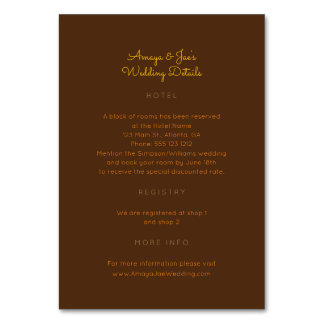 Mesa Ankara Boda africano detalla tarjeta de inserción 