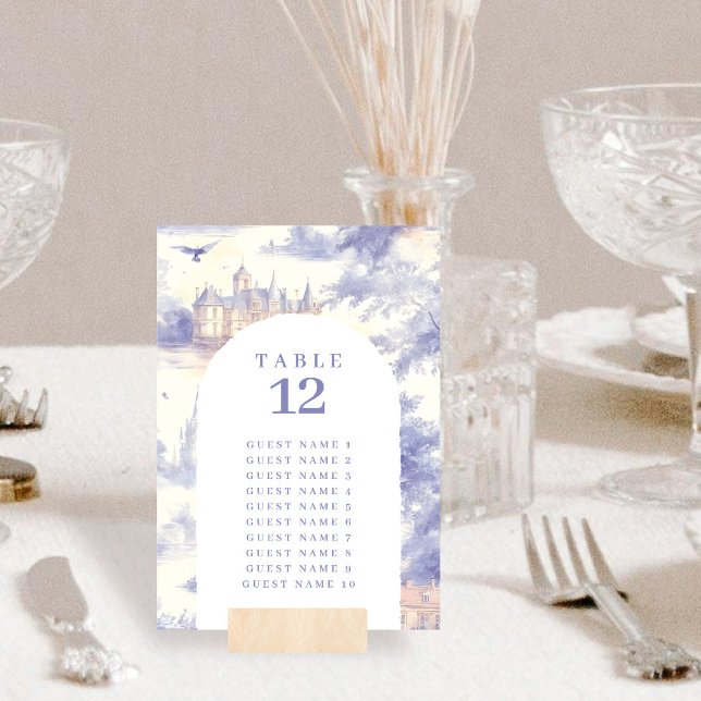 Mesa Asientos de arte Toile de Jouy Tarjeta de número (Subido por el creador)