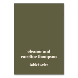 Mesa Audaz Olive Fall Retro - Tarjeta de lugar de boda 
