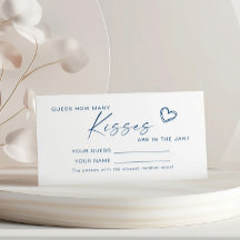 Azul moderno Cuántas besos duchas tarjeta de juego