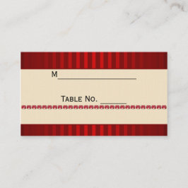 Mesa Banda de marfil de banda roja con tarjeta de posic