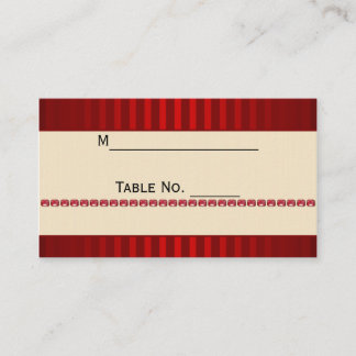 Mesa Banda de marfil de banda roja con tarjeta de posic