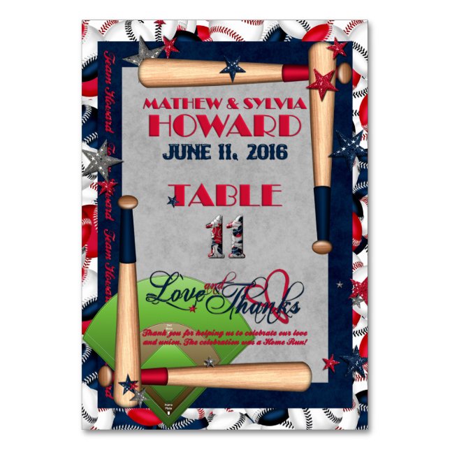 Mesa BB Tarjeta de tabla numerada Boda-PERSONALIZADO HO (Anverso)