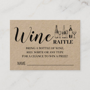 Mesa Billete de rifa de vino tarjeta de ducha española