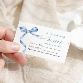 Mesa Blue Bow Cuántas Besos Ducha Tarjeta de juego