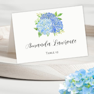 Mesa Blue Hydrangea Nombre y número de tabla Tarjeta Lu