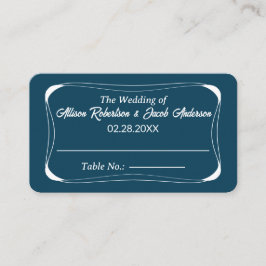 Mesa Boda azul y blanco Ocean tarjeta de lugar