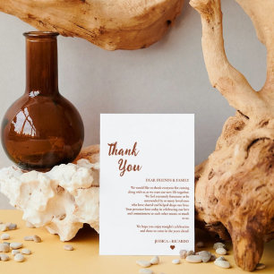 Mesa Boda de Borgoña - Tarjeta de agradecimiento