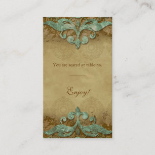Mesa Boda de la tarjeta antigua Verdigris