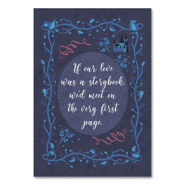 Mesa Boda de libro de historias - Tarjeta de tabla (Anverso)