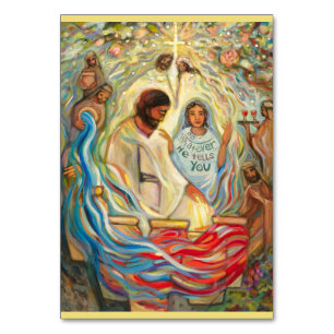 Mesa Boda en la tarjeta de oración de Cana, John 2