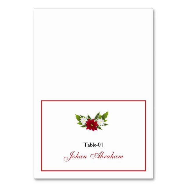 Mesa Boda floral Tarjeta de lugar (Anverso)