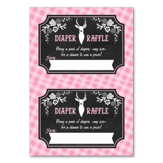 Mesa Boletos de Raffle Diaper - 2 por tarjeta - Woodlan (Anverso)