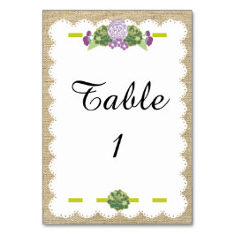 Mesa Burlap Tarjeta de asiento