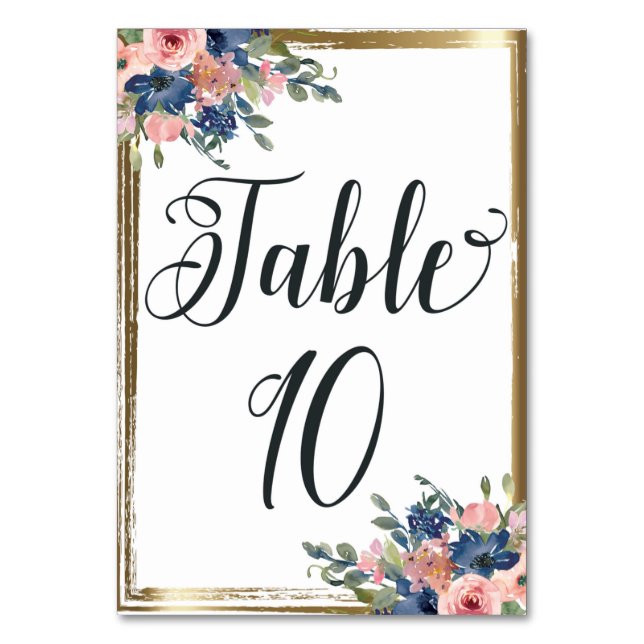 Mesa Caligrafía floral acuarela Tarjeta de tabla 10 (Anverso)