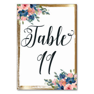 Mesa Caligrafía floral acuarela Tarjeta de tabla 11