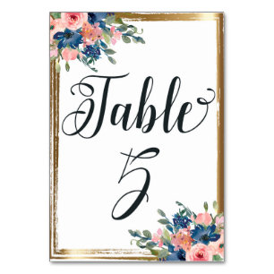 Mesa Caligrafía floral de acuarela Tarjeta de tabla 5