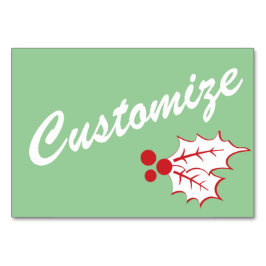 Mesa Candy Cane Holly | Tarjeta de tabla retro Personal