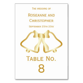Mesa Cintas De Tarjeta De Número De Tabla De Boda De Or