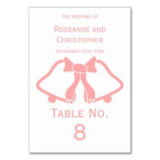 Mesa Cintas De Tarjeta De Número De Tabla De Boda Rosad