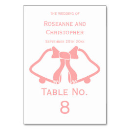 Mesa Cintas De Tarjeta De Número De Tabla De Boda Rosad