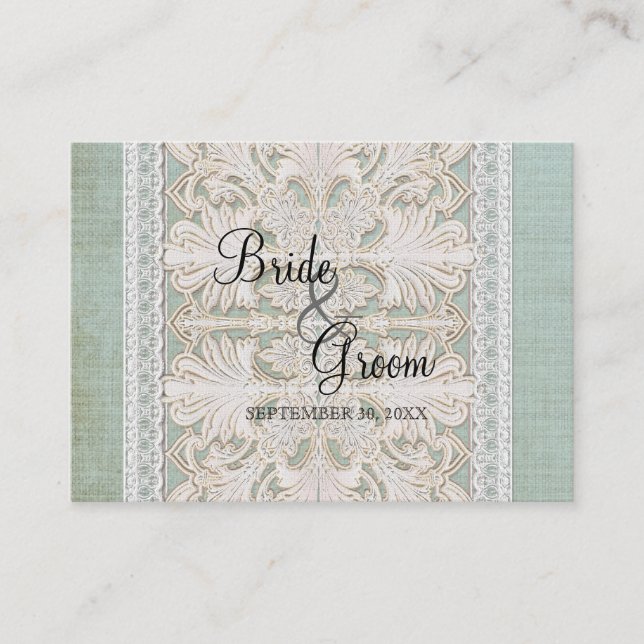 Mesa Colocar la tarjeta Rústica Lace con la Romba de la (Anverso)