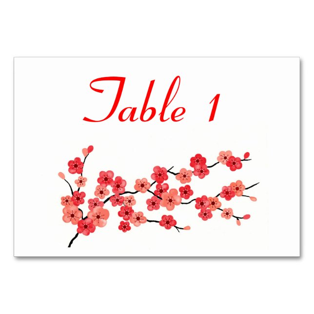 Mesa Colocar tarjeta con flores de cerezo (Anverso)